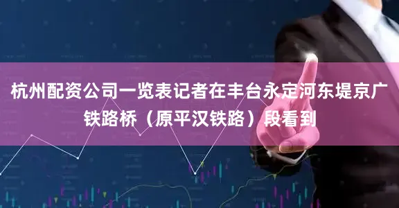 杭州配资公司一览表记者在丰台永定河东堤京广铁路桥（原平汉铁路）段看到
